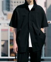 【SALE/50%OFF】SENSE OF PLACE Uiscel 4wayストレッチサイドジップルーズシャツ センス オブ プレイス トップス シャツ・ブラウス ブラック ブルー
