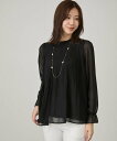 【SALE/50%OFF】JAYRO 無地シフォンプリーツブラウス ジャイロ トップス シャツ・ブラウス ブラック ブラウン