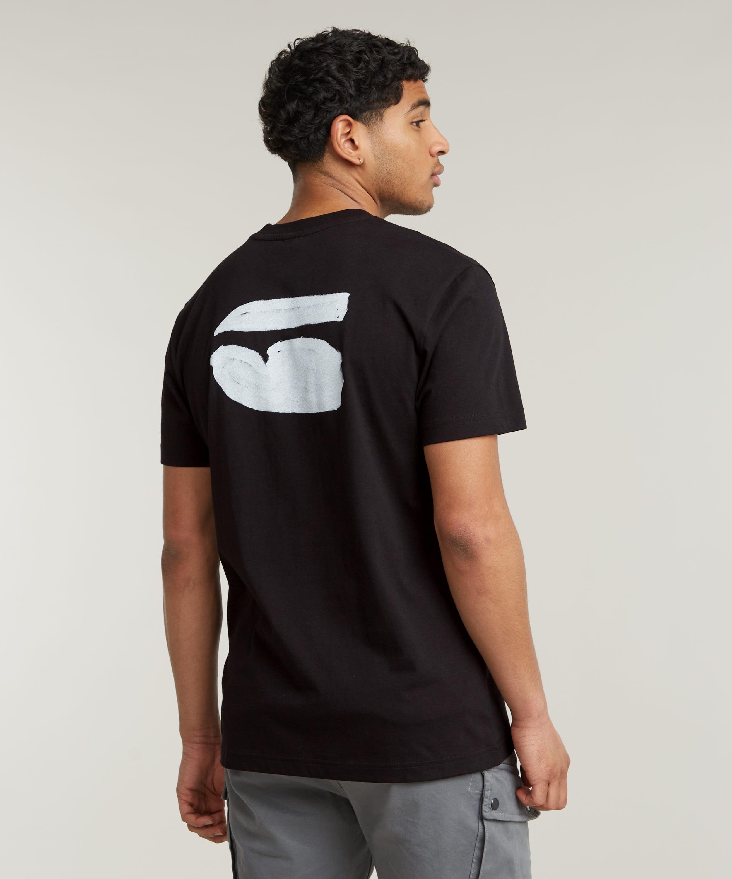 【公式ショップ】BURGER BACK PRINT T-SHIRT/ブランドロゴバックプリントT ジースターロゥ トップス カットソー・Tシャツ ブラック