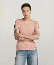 【SALE/30%OFF】G-Star RAW 【公式ショップ】Eyben Slim V-Neck Top 2.0/ベーシックデザインワンポイントVネックTシャツ ジースターロゥ トップス カットソー・Tシャツ ピンク
