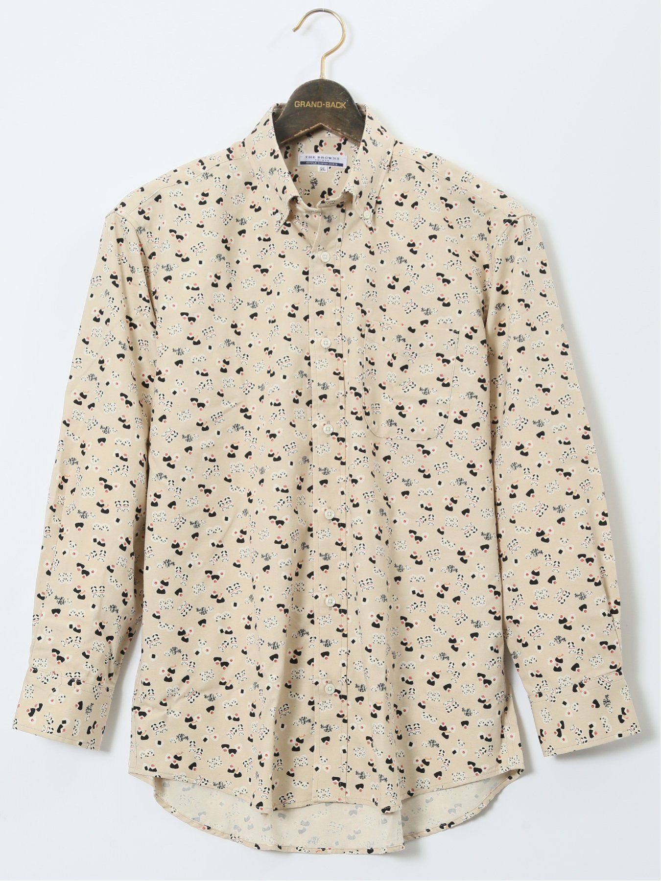 【SALE／10%OFF】GRAND-BACK 【大きいサイズ】CLASSIC THE BROWNS 日本製 綿オックス ボタンダウン長袖シャツ タカキュー トップス シャツ・ブラウス ホワイト ピンク【送料無料】