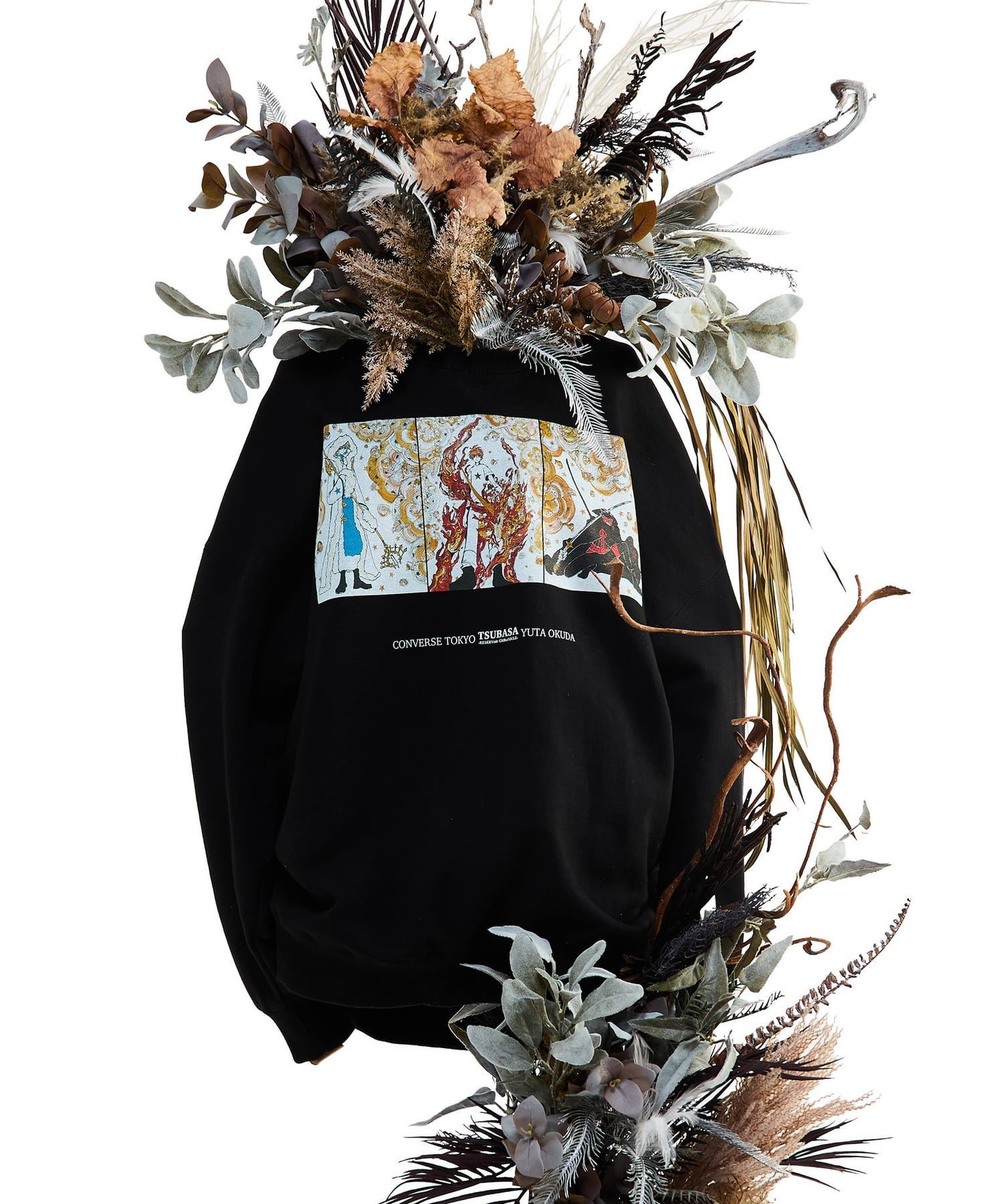CONVERSE TOKYO 【CLAMP】『ツバサ-RESERVoir CHRoNiCLE-』GRAPHIC SWEAT コンバーストウキョウ トップス スウェット・トレーナー ブラック【送料無料】