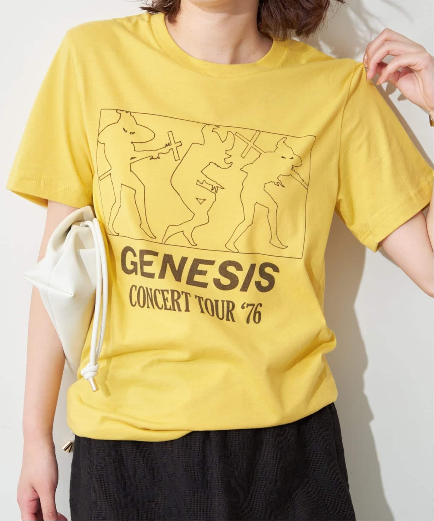 SLOBE IENA BLUESCENTRIC/ブルースセントリック LOGO TEE スローブ イエナ トップス カットソー・Tシャツ イエロー ブルー ブラック