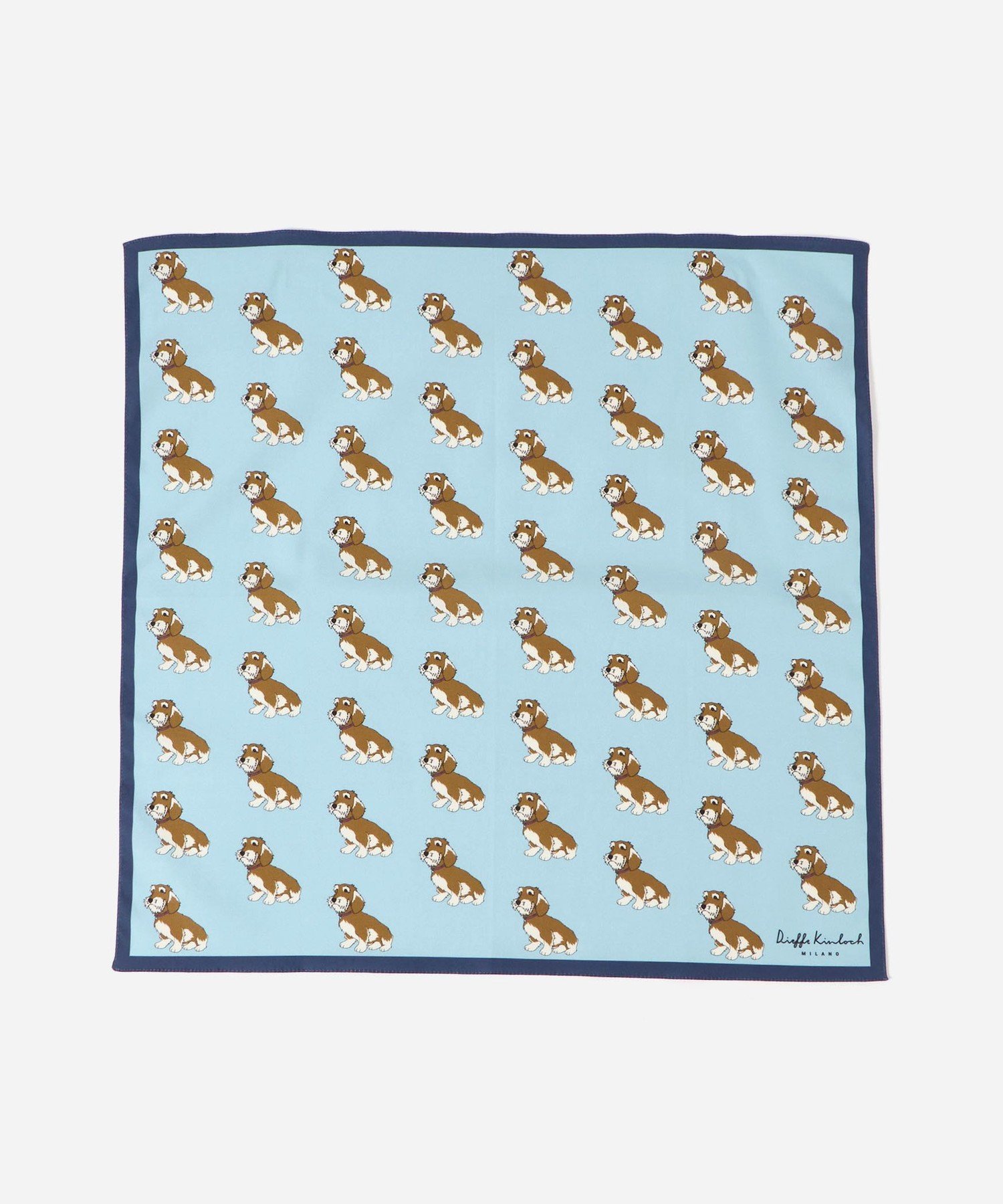 ＜Dieffe Kinloch＞Sausage dog/ハンカチ ユナイテッドアローズ ファッション雑貨 ハンカチ・ハンドタオル ブルー オレンジ