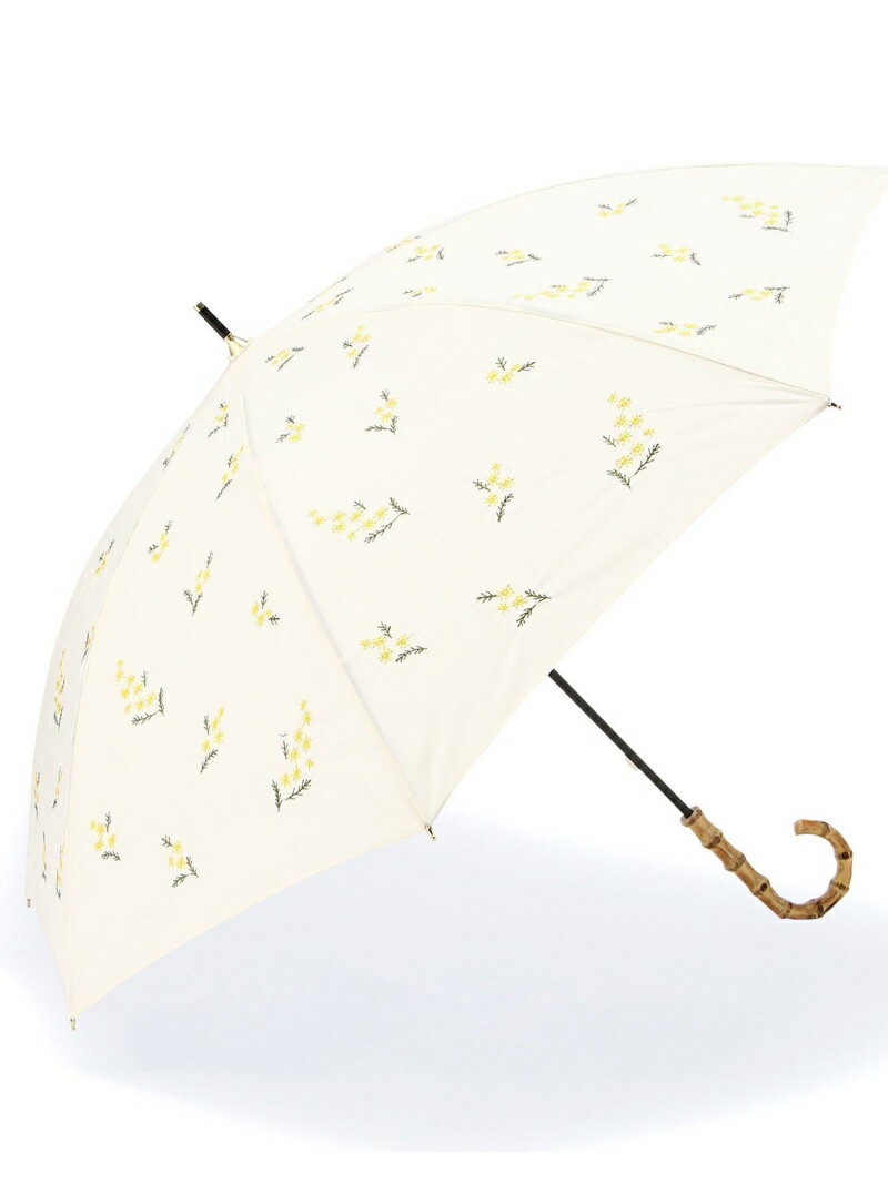 B'2nd Wpc.(ダブリュー・ピー・シー)日傘/長傘/晴雨兼用/LONGPARASOL/遮光ミモザ刺繍 ビーセカンド アクセサリー アクセサリーその他 ホワイト ブラック【送料無料】のサムネイル