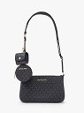 【SALE／75%OFF】MICHAEL KORS JET SET TRAVEL クロスボディ スモール - MKシグネチャー W/ テックアクセサリー マイケル・コース バッグ ショルダーバッグ ブラック【送料無料】