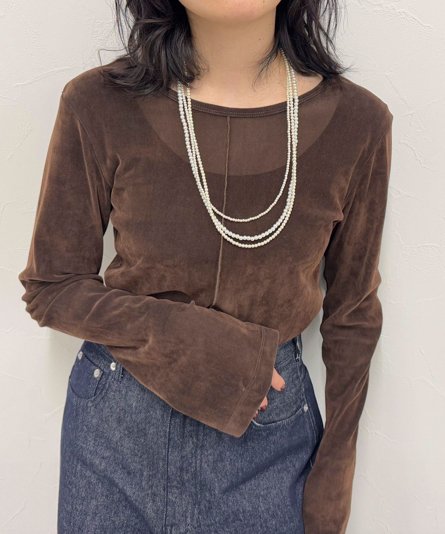 楽天Rakuten Fashionfredy emue パール3連ロングネックレス フレディ アンド グロスター アクセサリー・腕時計 ネックレス