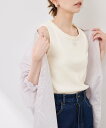 ROPE' PICNIC 襟フリルタンクトップ ロペピクニック トップス ノースリーブ・タンクトップ ブラック ホワイト