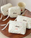 Pochi Pouch Pochi Pouch/(W)Pochi Pouch/「2サイズ展開」キルティング ドット&リボン柄 ジップ ポーチ チェルカ 財布・ポーチ・ケース ポーチ ホワイト