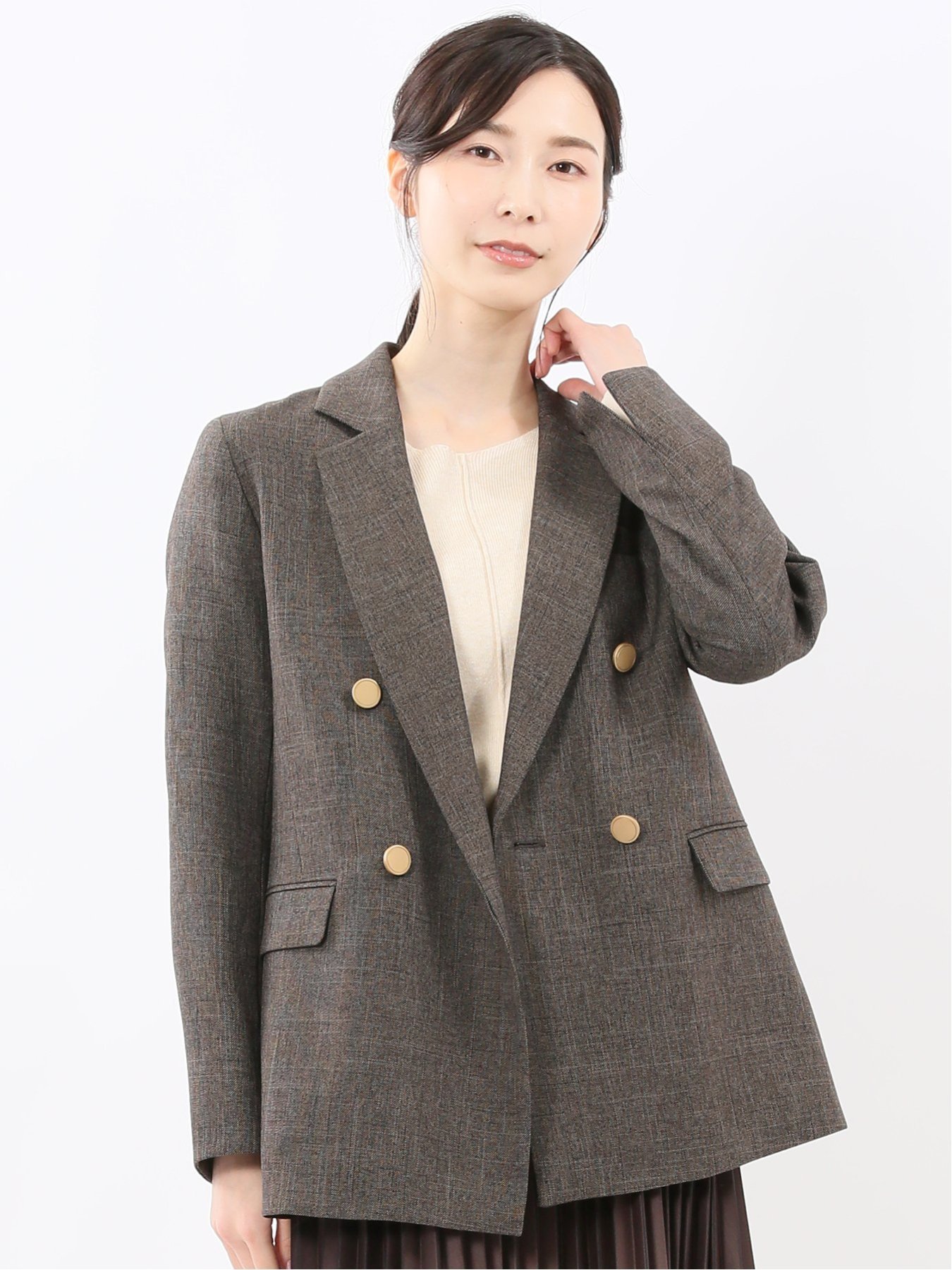 【SALE／30%OFF】m.f.editorial ストレッチウォッシャブル シャーク リラクシング ダブルジャケット こげ茶(セットアップ可能) タカキュー ジャケット・アウター テーラードジャケット・ブレザー【送料無料】