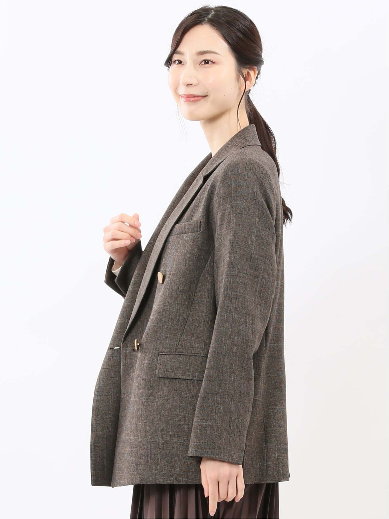 【SALE／30%OFF】m.f.editorial ストレッチウォッシャブル シャーク リラクシング ダブルジャケット こげ茶(セットアップ可能) タカキュー ジャケット・アウター テーラードジャケット・ブレザー【送料無料】