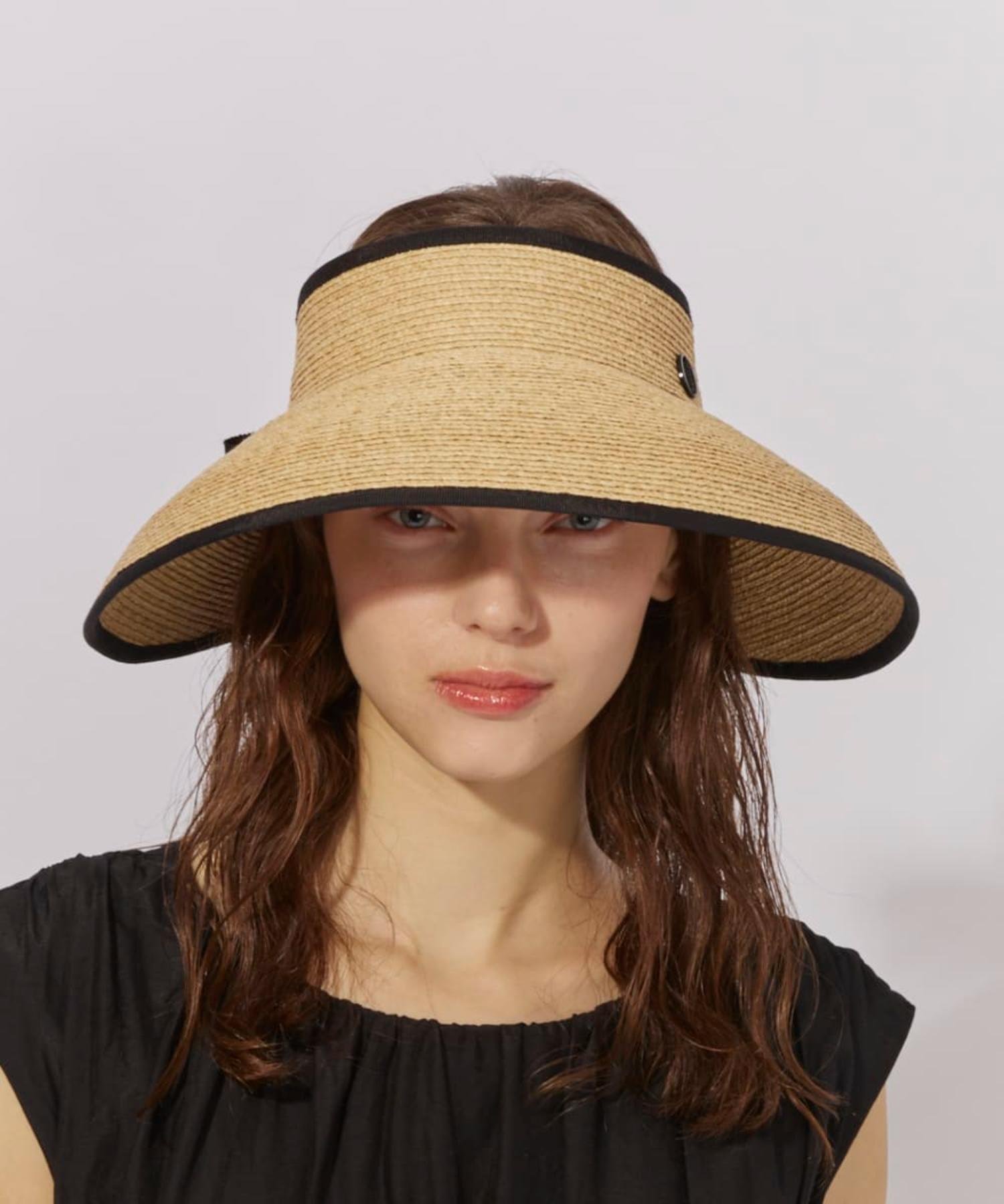 Chapeau d' O Chapeau d' O Raffia Casablanca Visor / シャポードオー オーバーライド 帽子 サンバイザー ブラック【送料無料】