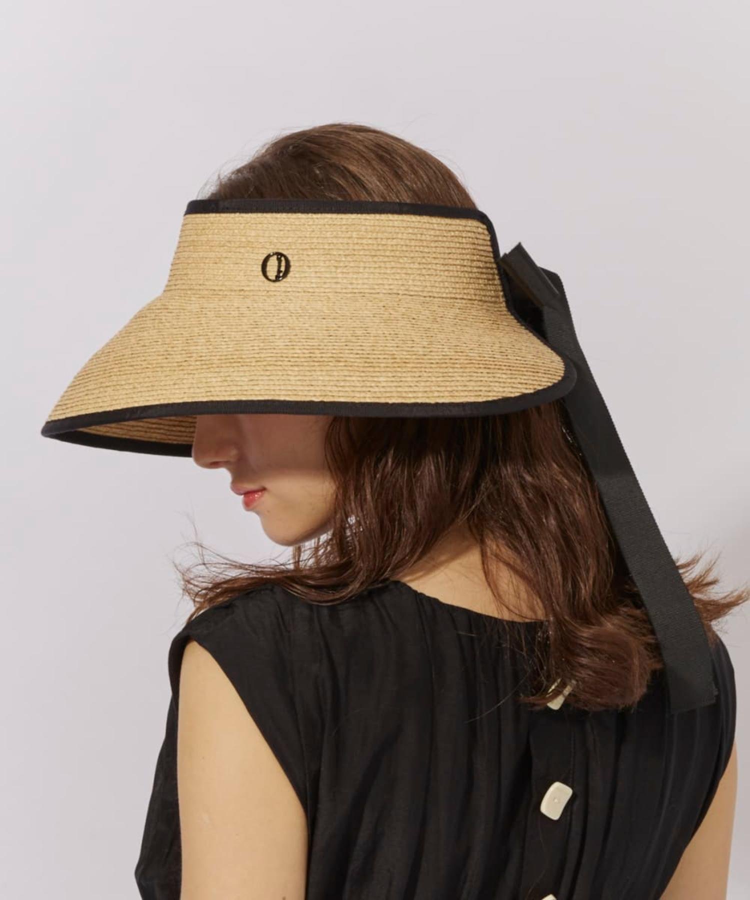 Chapeau d' O Chapeau d' O Raffia Casablanca Visor / シャポードオー オーバーライド 帽子 サンバイザー ブラック【送料無料】