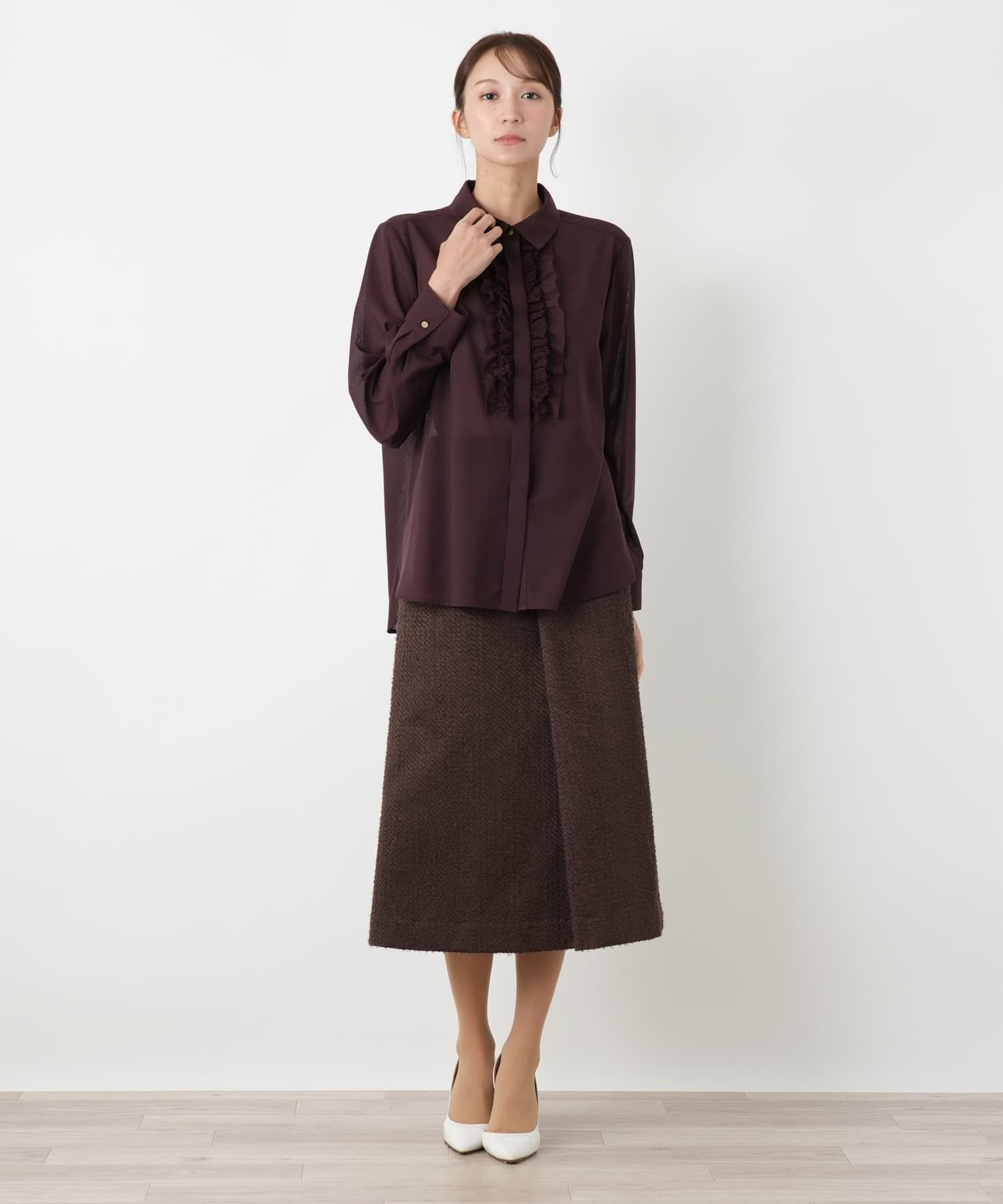 Leilian PLUS HOUSE ブラウス【BOURGE】 レリアン プラスハウス トップス シャツ・ブラウス ブルー