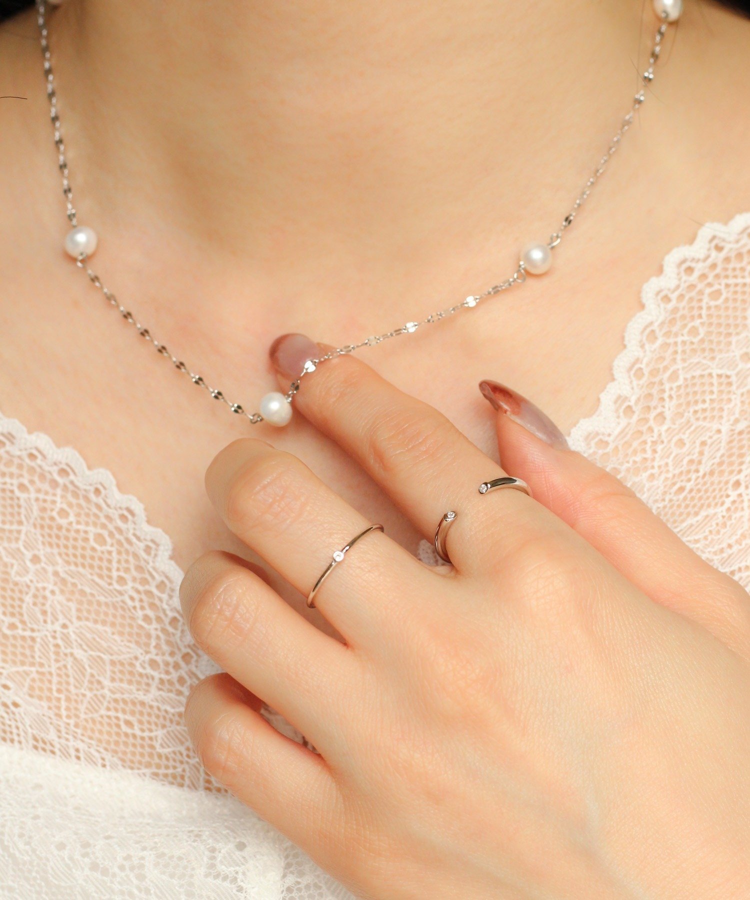 NOIR DE POUPEE silver925 Quiet Shine ダイヤモンド ハグリング ノワールドプーペ  アクセサリー・腕時計 リング・指輪 シルバー