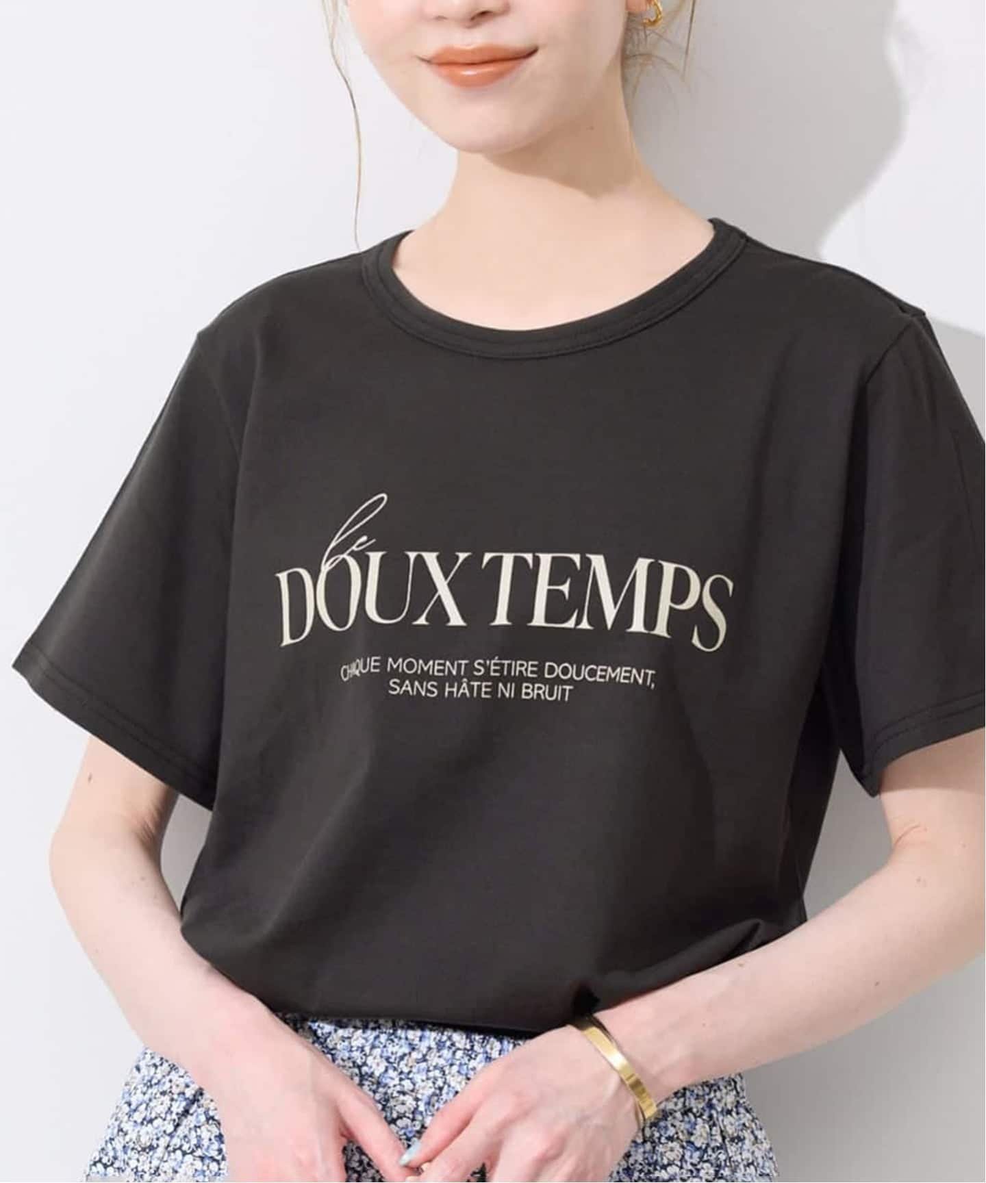 SLOBE IENA The DOUX TEMPS TEE スローブ イエナ トップス カットソー・Tシャツ ピンク グレー ホワイト