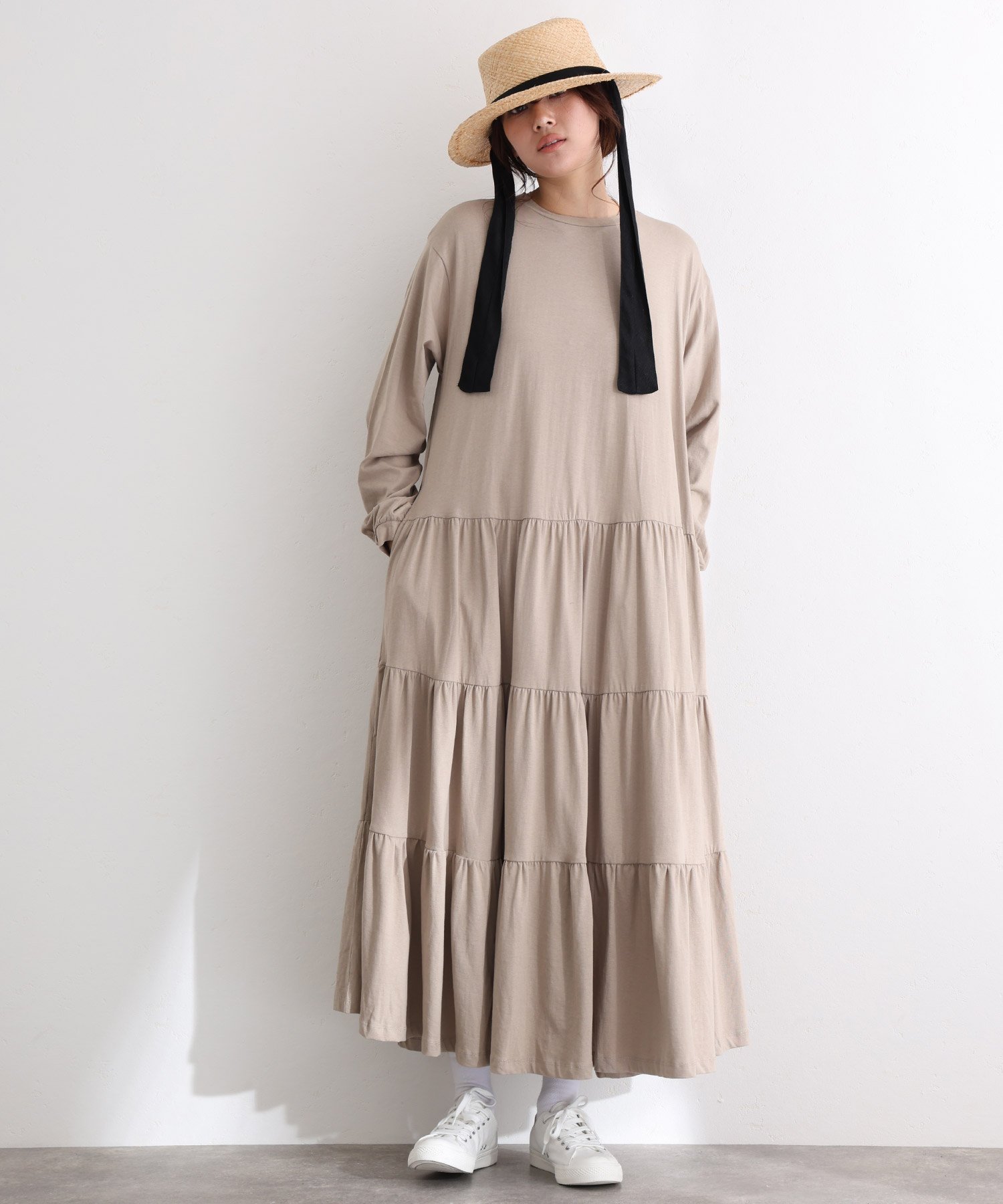 PourVous ロングティアードカット結婚式パーティードレスお呼ばれオケージョンドレス同窓会 プールヴー..