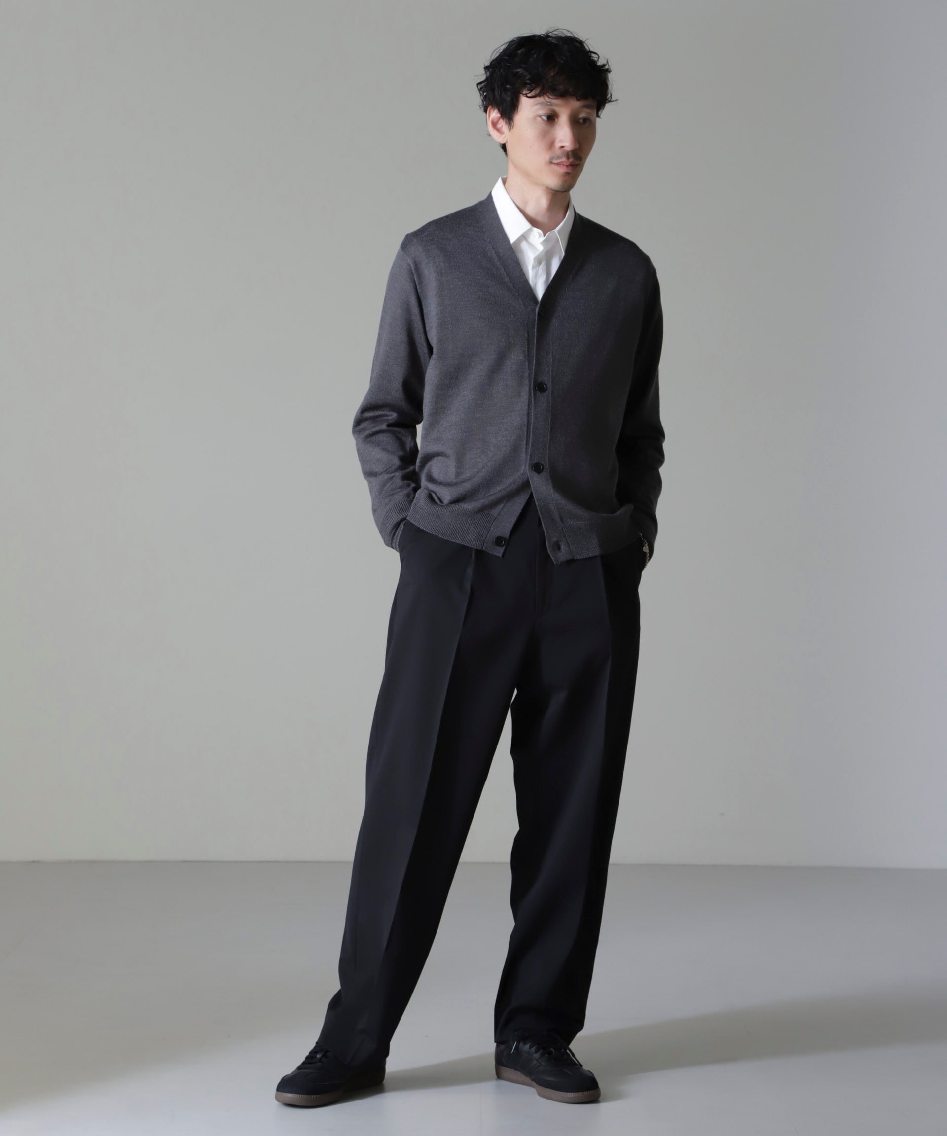 【SALE/60%OFF】NANO universe タスマニアミックスベーシックカーディガン ナノユニバース トップス ニット ブラック グレー ブラウン ネ...