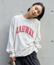 【SALE/30%OFF】FREAK'S STORE ボーダー 裏毛 リバース スウェット フリークスストア トップス スウェット・トレーナー ブラウン グレー...