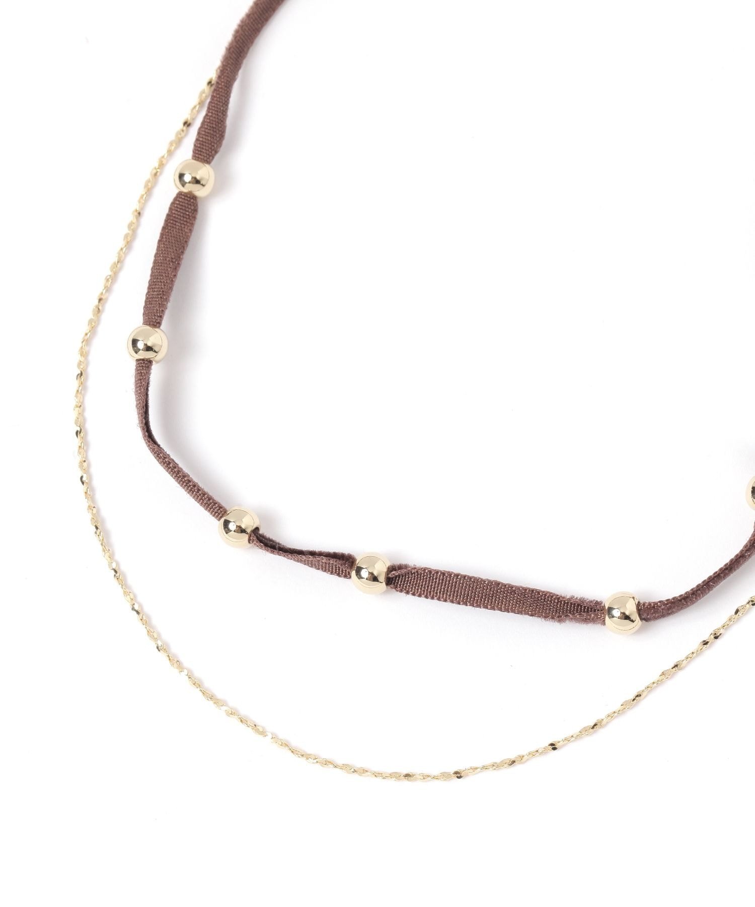 niko and ... コードチェーン2連ネックレス ニコアンド アクセサリー・腕時計 ネックレス ブラウン ブ..