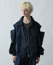 HARE 2WAYボリュームMA-1ブルゾン ハレ トップス その他のトップス ブルー ブラック【送料無料】