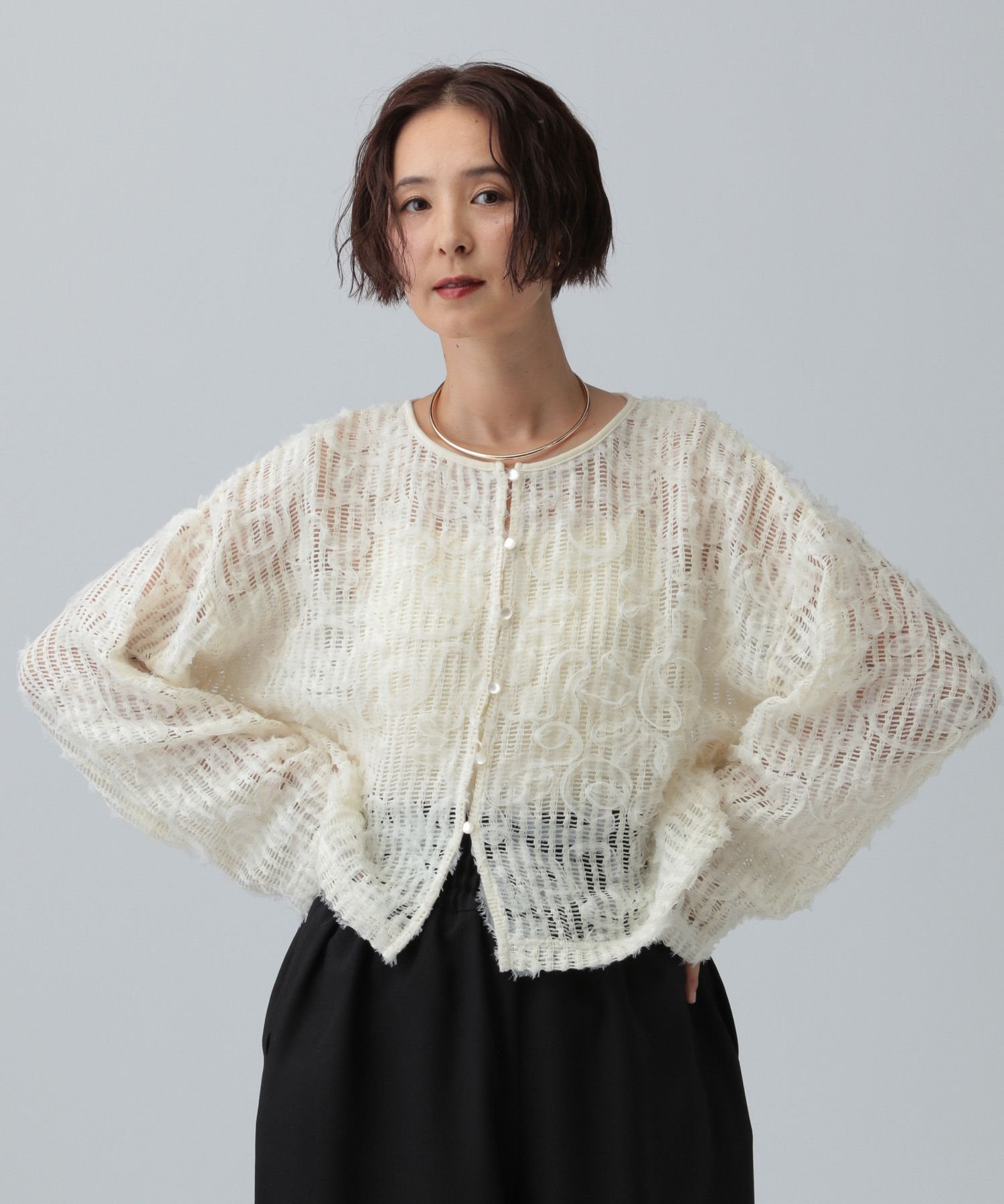 LEPSIM ニュアンス柄カーディガン レプシィム トップス カーディガン ベージュ ブラック ブラウン【送料無料】のサムネイル