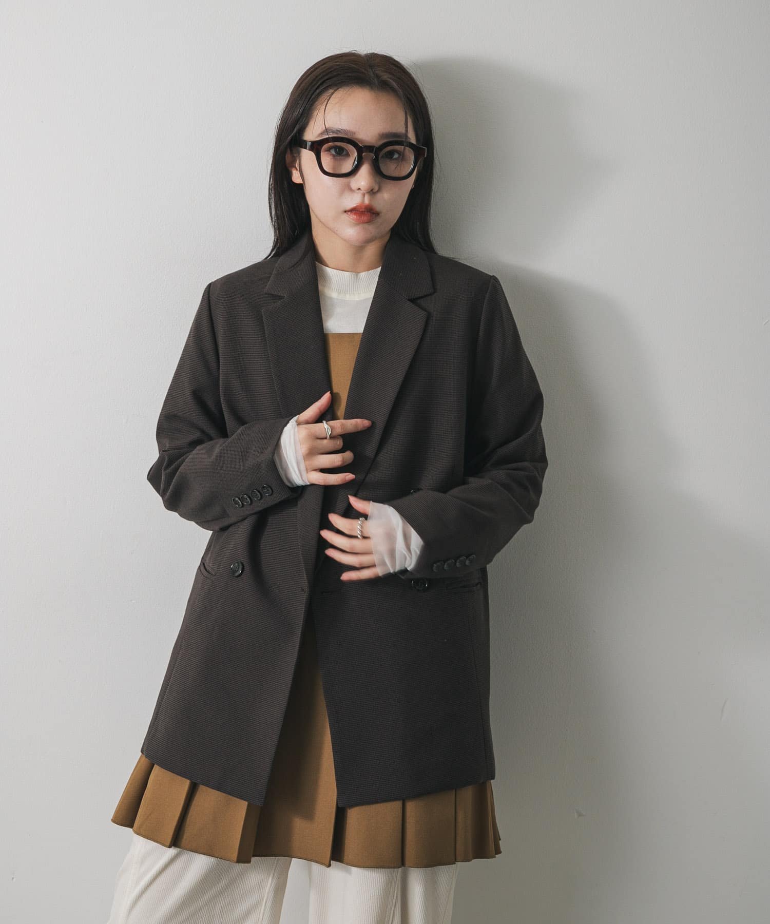 SENSE OF PLACE ダブルテーラードジャケット センス オブ プレイス ジャケット・アウター テーラードジャケット・ブレザー グレー ブラック【送料無料】