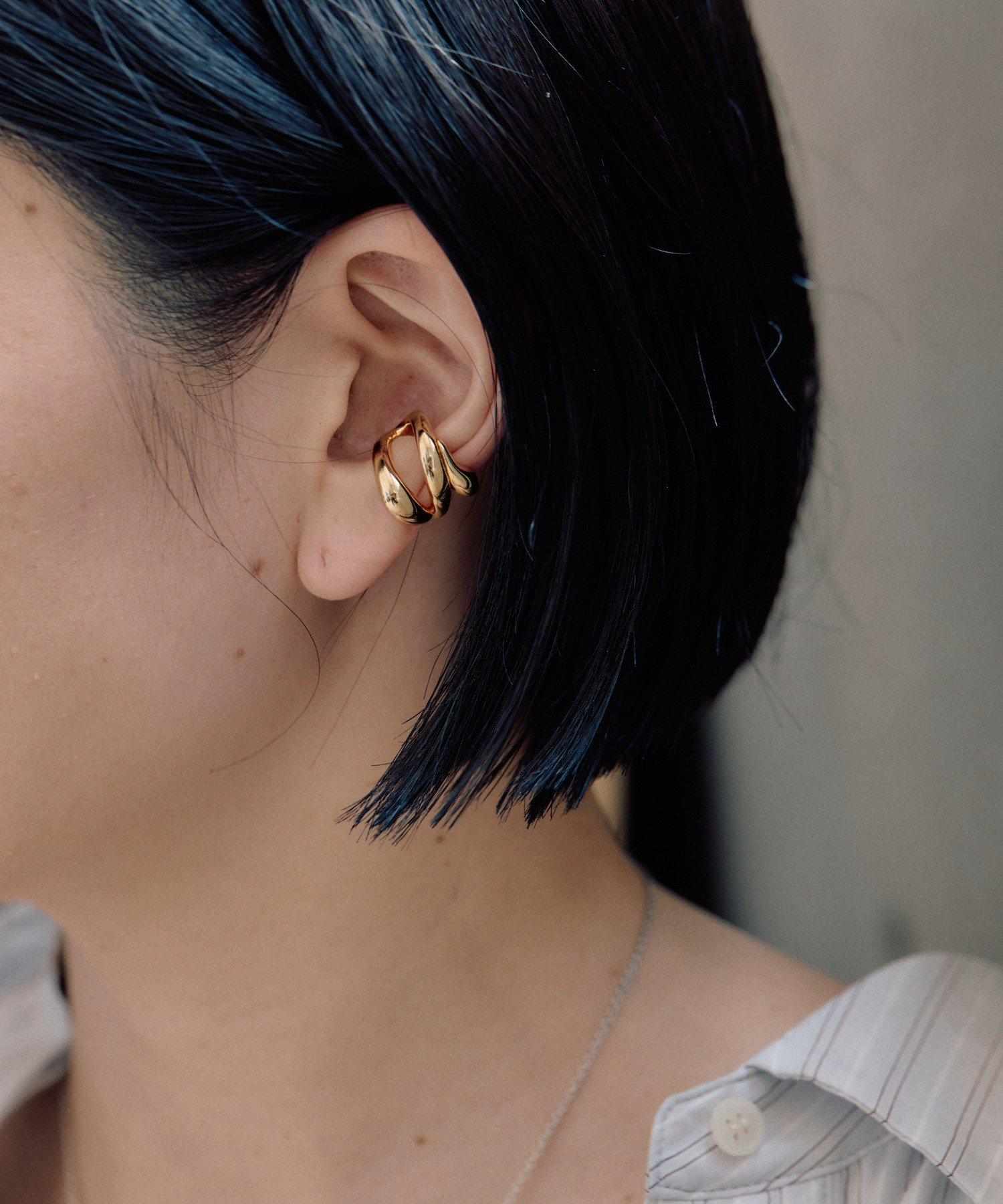 ear PAPILLONNER 《WEB限定》変形ダブルラインイヤーカフ イア パピヨネ アクセサリー・腕時計 その他のアクセサリー・腕時計 シルバー ゴールド【送料無料】のサムネイル