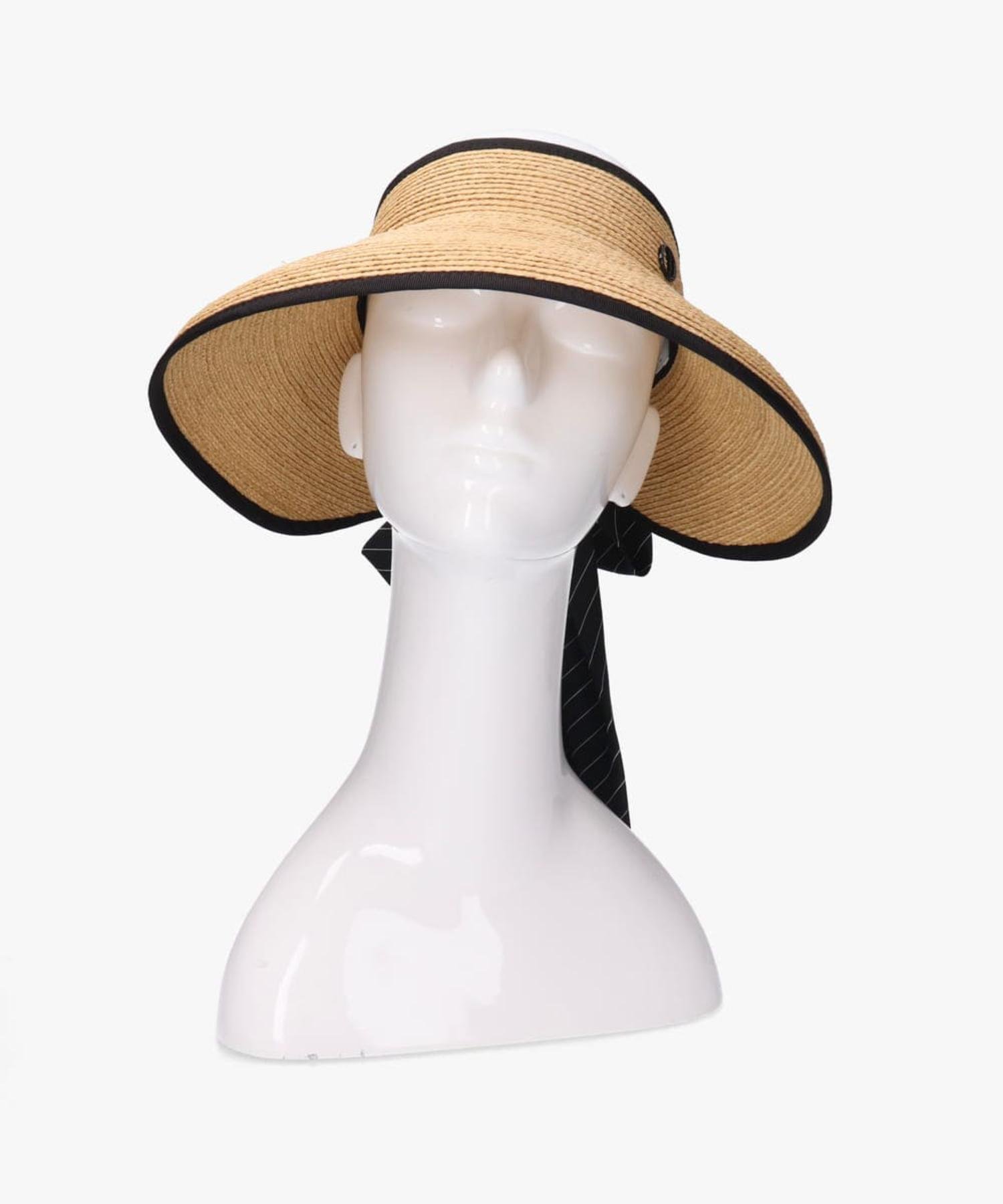 Chapeau d' O Chapeau d' O Raffia Casablanca Visor ST / シャポードオー オーバーライド 帽子 サンバイザー ホワイト ブラック【送料無料】