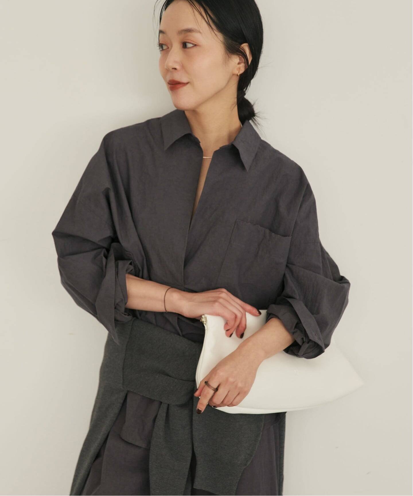 plage relaxy slit シャツ プラージュ トップス シャツ・ブラウス グレー ピンク ワインレッド