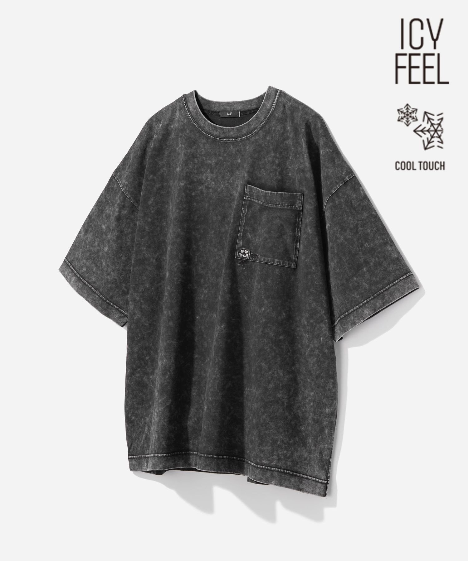 HARE 【接触冷感】ポケットミニロゴカットソー ハレ トップス カットソー・Tシャツ パープル グレー グリーン ブラック ブルー ホワイト