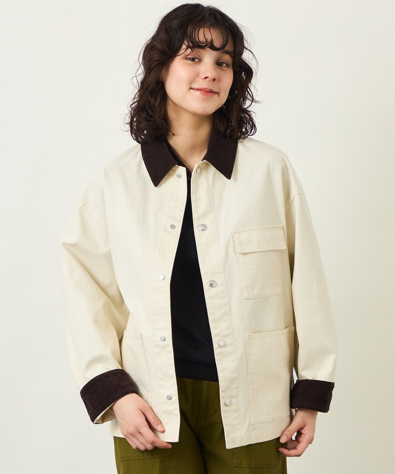 GREY LABEL コットンダックワークジャケット マッキントッシュ フィロソフィー ジャケット・アウター ブルゾン・ジャンパー ネイビー ホワイト