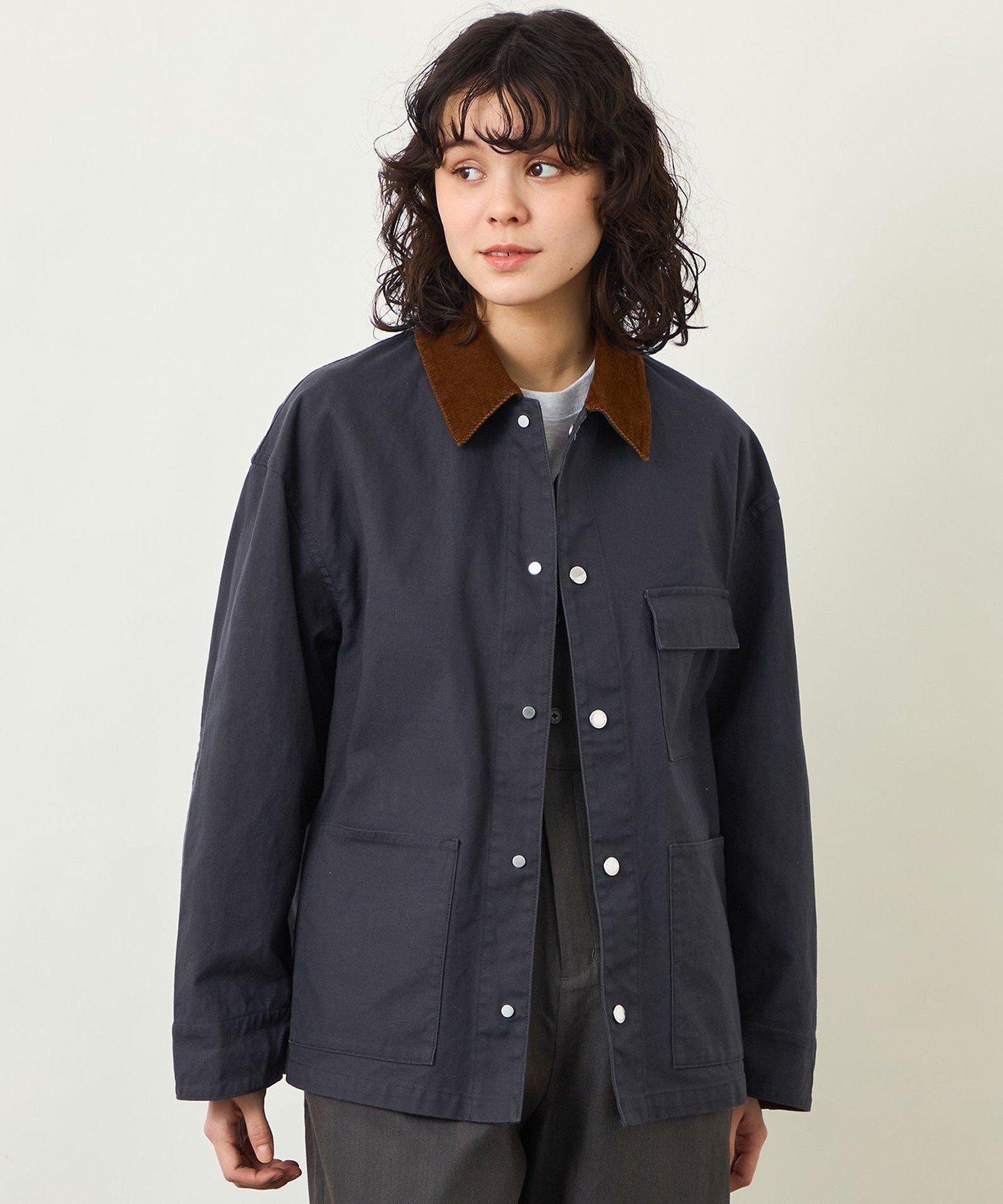 GREY LABEL コットンダックワークジャケット マッキントッシュ フィロソフィー ジャケット・アウター ブルゾン・ジャンパー ネイビー ホワイト