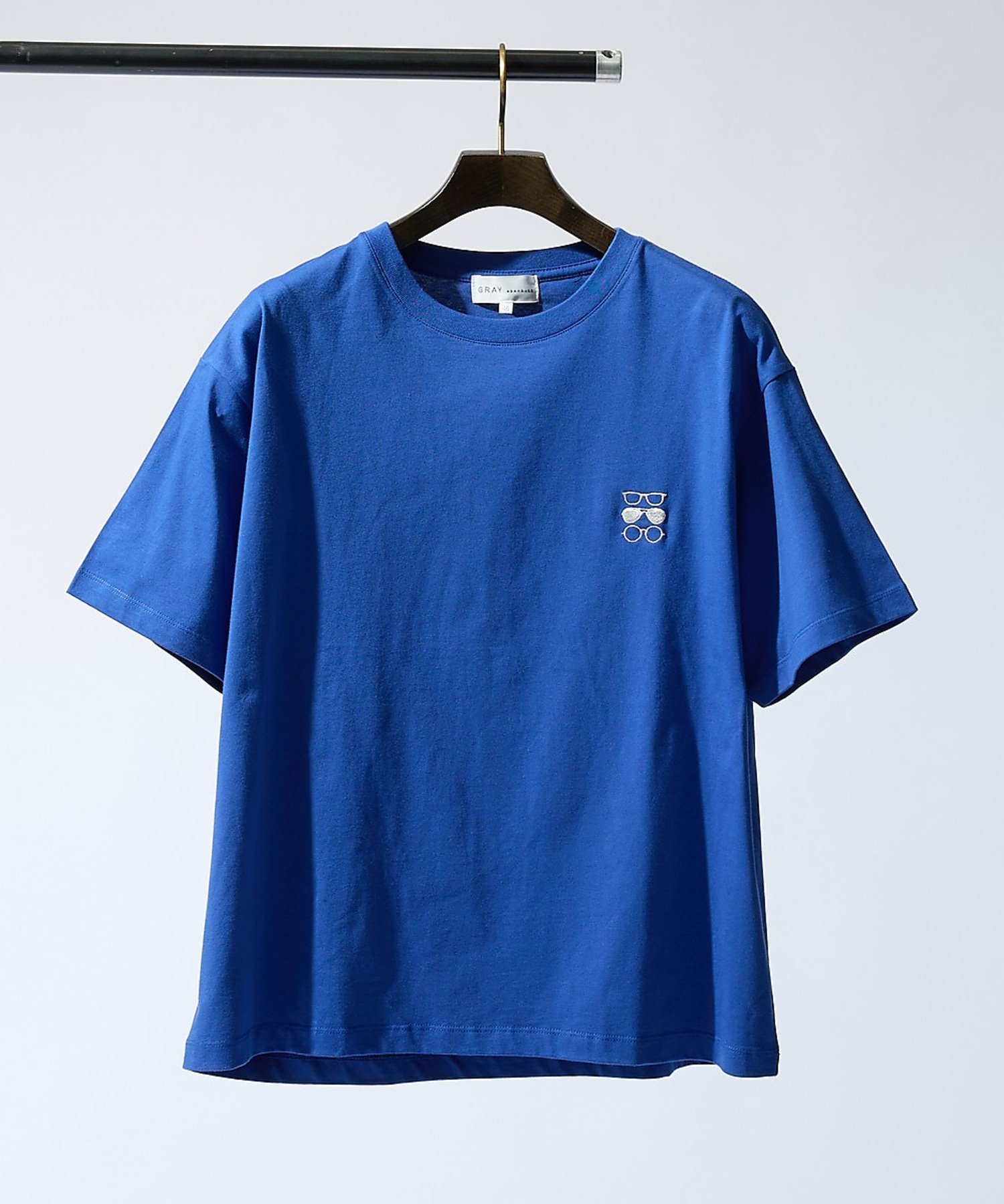 【アイコン刺繍】ボックスシルエット Tシャツ アバハウス トップス カットソー・Tシャツ ブルー グリーン グレー ホワイト