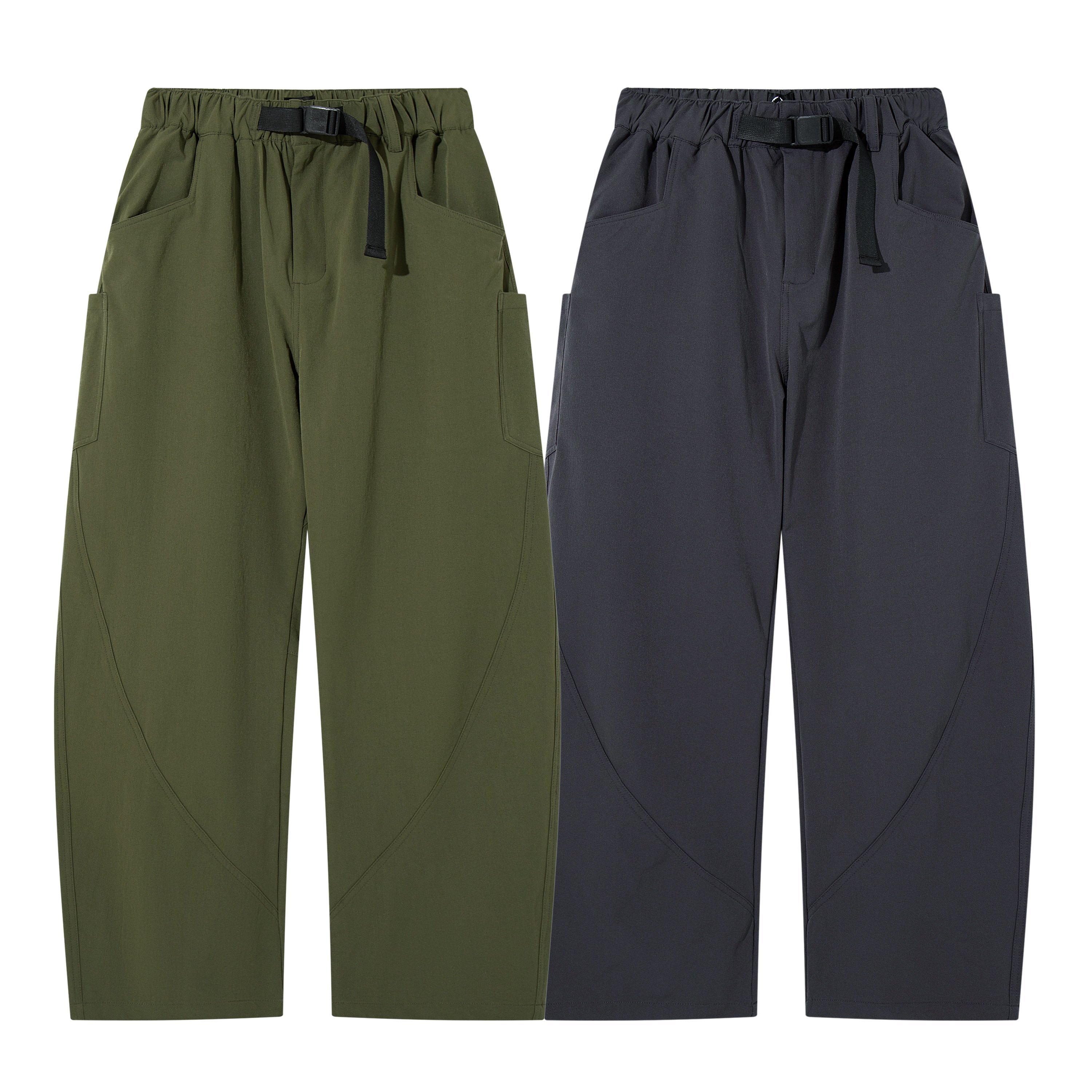 S'more Wide silhouette sabre cut pants アイモハ パンツ カーゴパンツ カーキグリーン