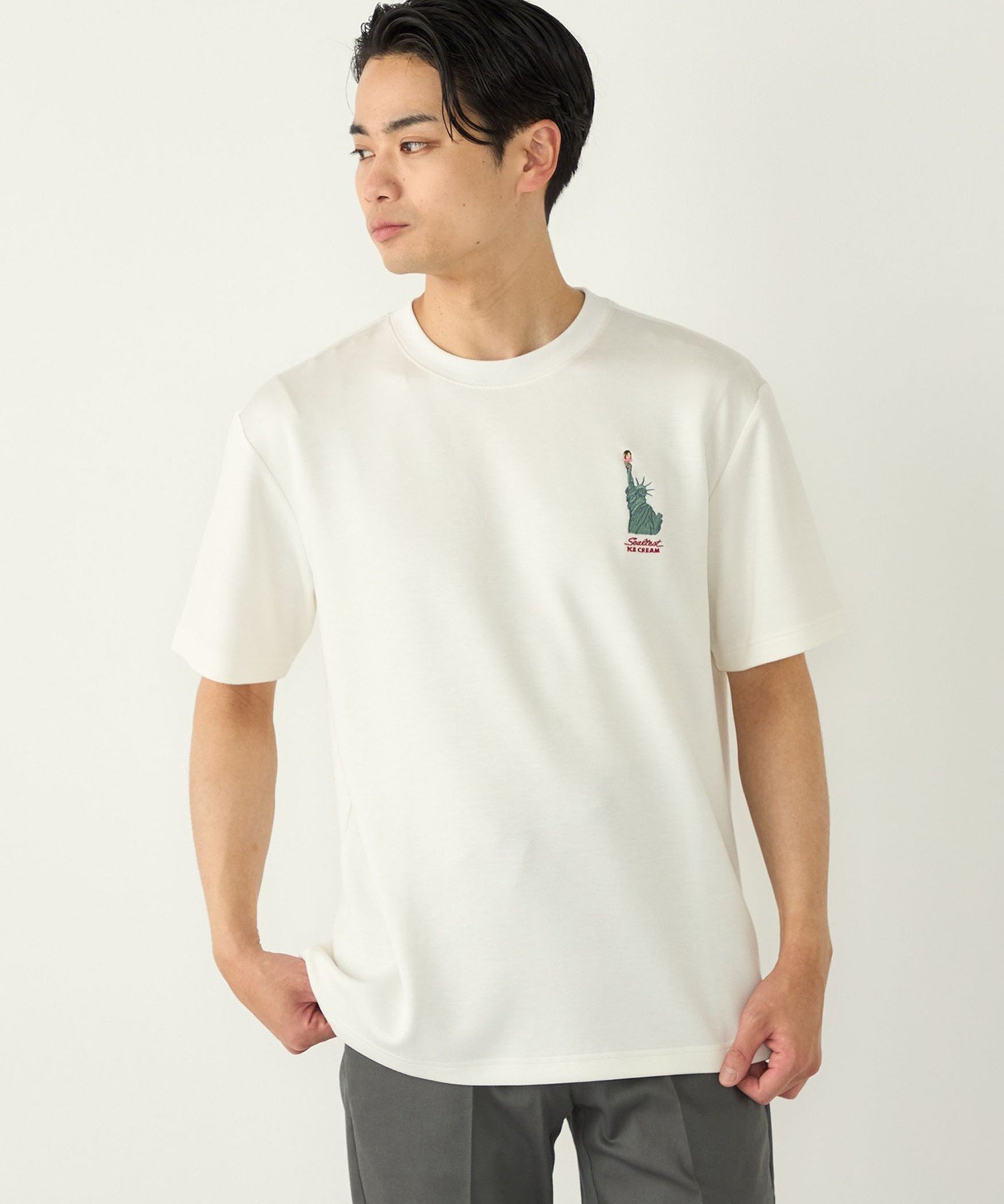 SHIPS Colors:Sealtest(R) ICE CREAM プリント Tシャツ シップス トップス カットソー・Tシャツ ブラック イエロー ホワイト