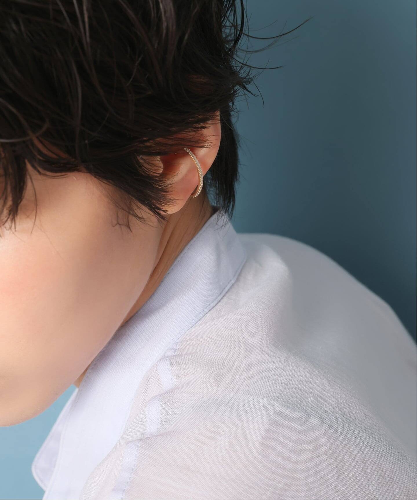 Lilas オーバルダイヤイヤーカフ K10(片耳) スピックアンドスパン アクセサリー・腕時計 イヤリング・イヤーカフ ゴールド【送料無料】