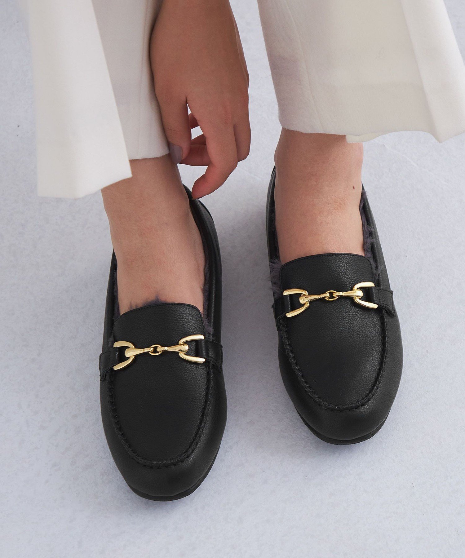 【SALE／10%OFF】UNITED ARROWS green label relaxing ウォーム ビット モカシン シューズ ユナイテッドアローズ グリーンレーベルリラクシング シューズ・靴 モカシン・デッキシューズ ブラック シルバー ブラウン【送料無料】のサムネイル