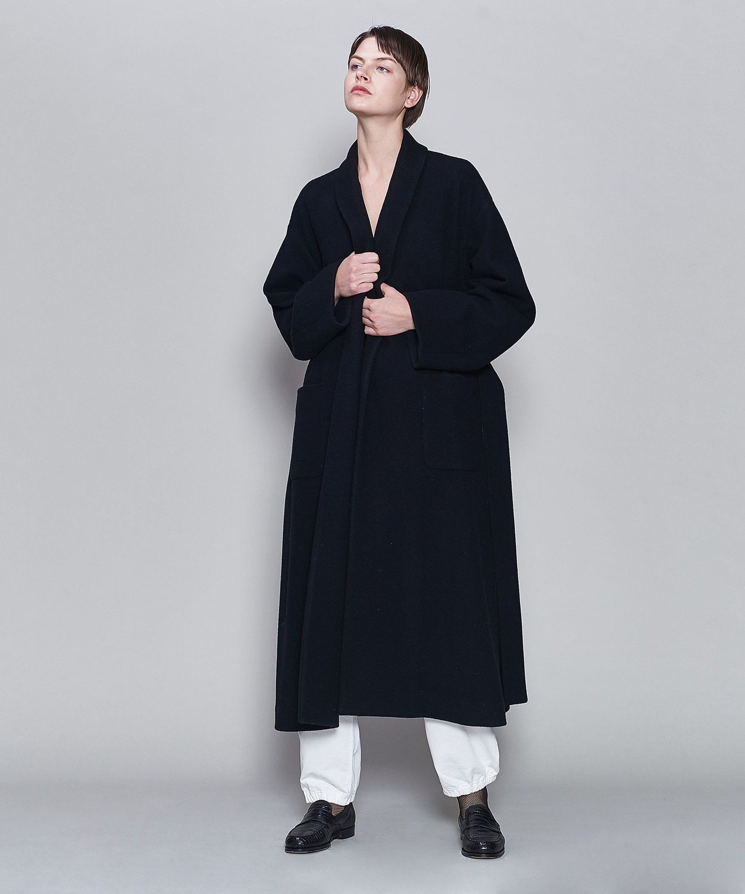 【SALE／50%OFF】6(ROKU) ＜6(ROKU)＞フリース ロング ガウン コート ユナイテッドアローズ アウトレット ジャケット・アウター その他のジャケット・アウター ブラック オレンジ【送料無料】のサムネイル