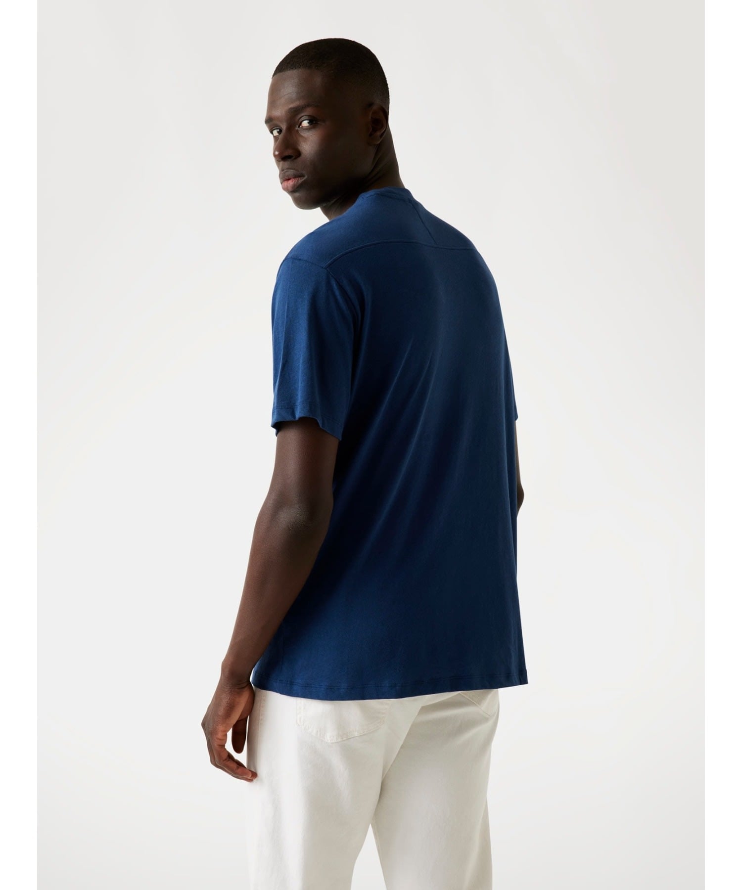 GUESS 半袖Tシャツ (M)CN Sl Marina Print Tee ゲス トップス カットソー・Tシャツ ネイビー