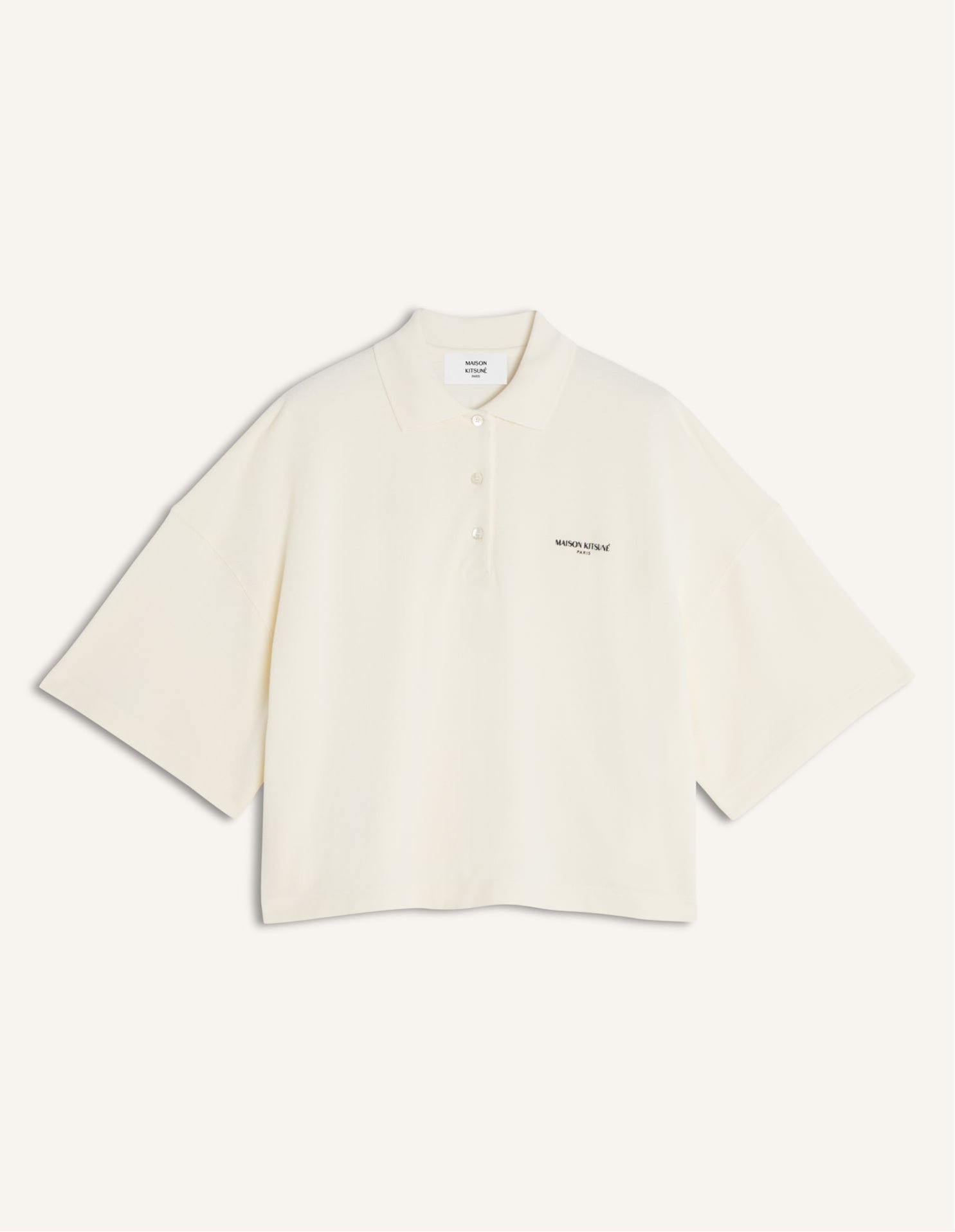 Maison Kitsune Maison Kitsune/(W)MAISON KITSUNE PARIS OVERSIZE POLO メゾン キツネ トップス ポロシャツ ホワイト