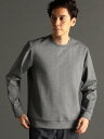 MONSIEUR NICOLE バーズアイダブルジャカード Tシャツ ニコル トップス カットソー・Tシャツ グレー ブラック ホワイト【送料無料】(4)