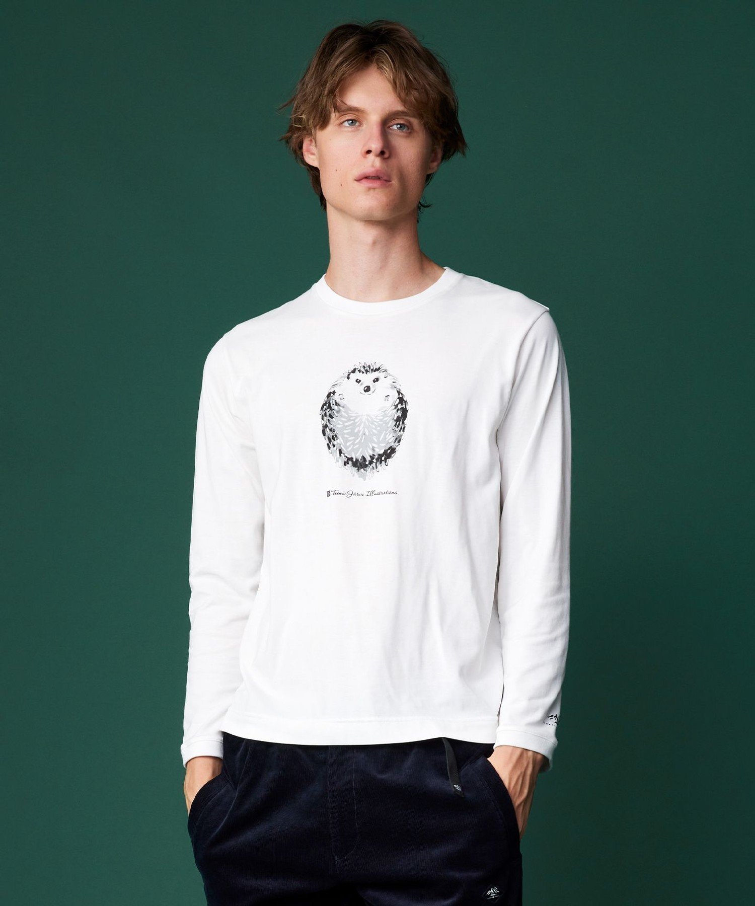 ABBOUD 【テーム・ヤルヴィコラボレーション商品・サスティナブル】ビオグレース天竺 ロングスリーブ Tシャツ ジョセフアブード トップス カットソー・Tシャツ ホワイト カーキグリーン ブラウン ネイビー