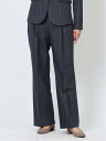 m.f.editorial DELEGANT チェック柄 ワイドパンツ 紺(セットアップ可能) タカキュー スーツ・フォーマル スーツパンツ ネイビー【送料無料...