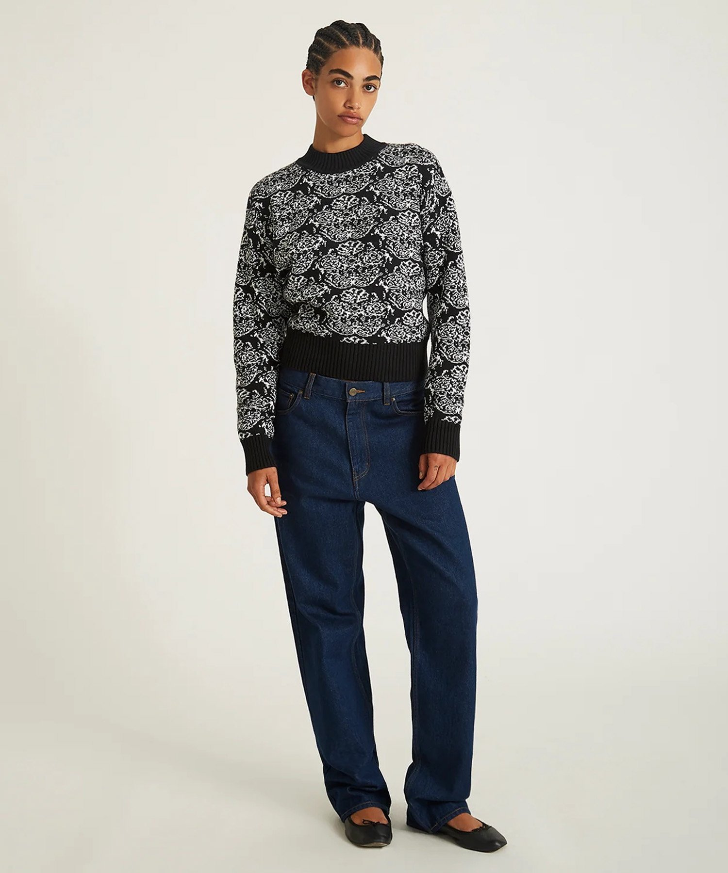 【SALE／40%OFF】Saturdays NYC VARICK MOCKNECK SWEATER サタデーズ　ニューヨークシティ トップス ニット ブルー ブラック【送料無料】