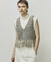 Bshop unfil | ハニカムメッシュ フリンジトップス WOMEN ビショップ トップス ニット ホワイト ブラック【送料無料】(4)