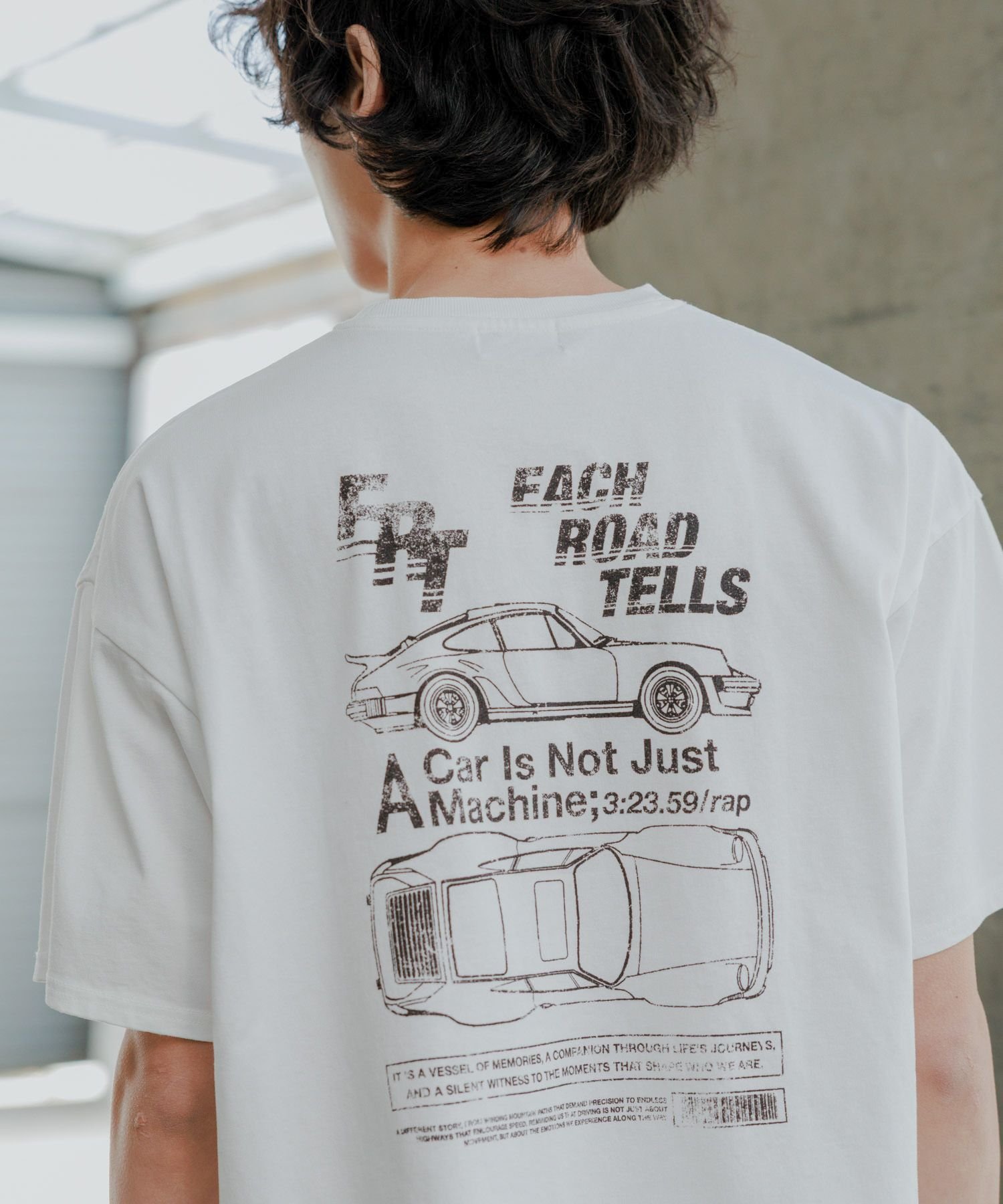 PAGEBOYLIM 【PBLIM】モーターカーイラストTシャツ ページボーイ トップス カットソー・Tシャツ ホワイト ブラック ブラウン