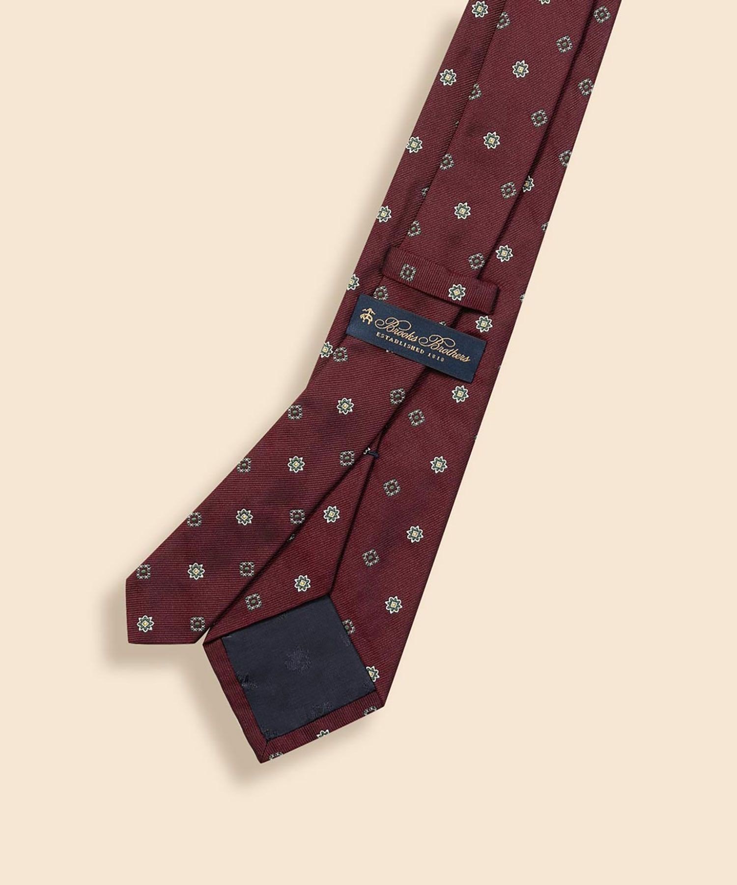 【SALE／35%OFF】BROOKS BROTHERS シルク フラワー×スクエアモチーフ ジャカードタイ ブルックス ブラザーズ スーツ・フォーマル ネクタイ・蝶ネクタイ ブラウン【送料無料】
