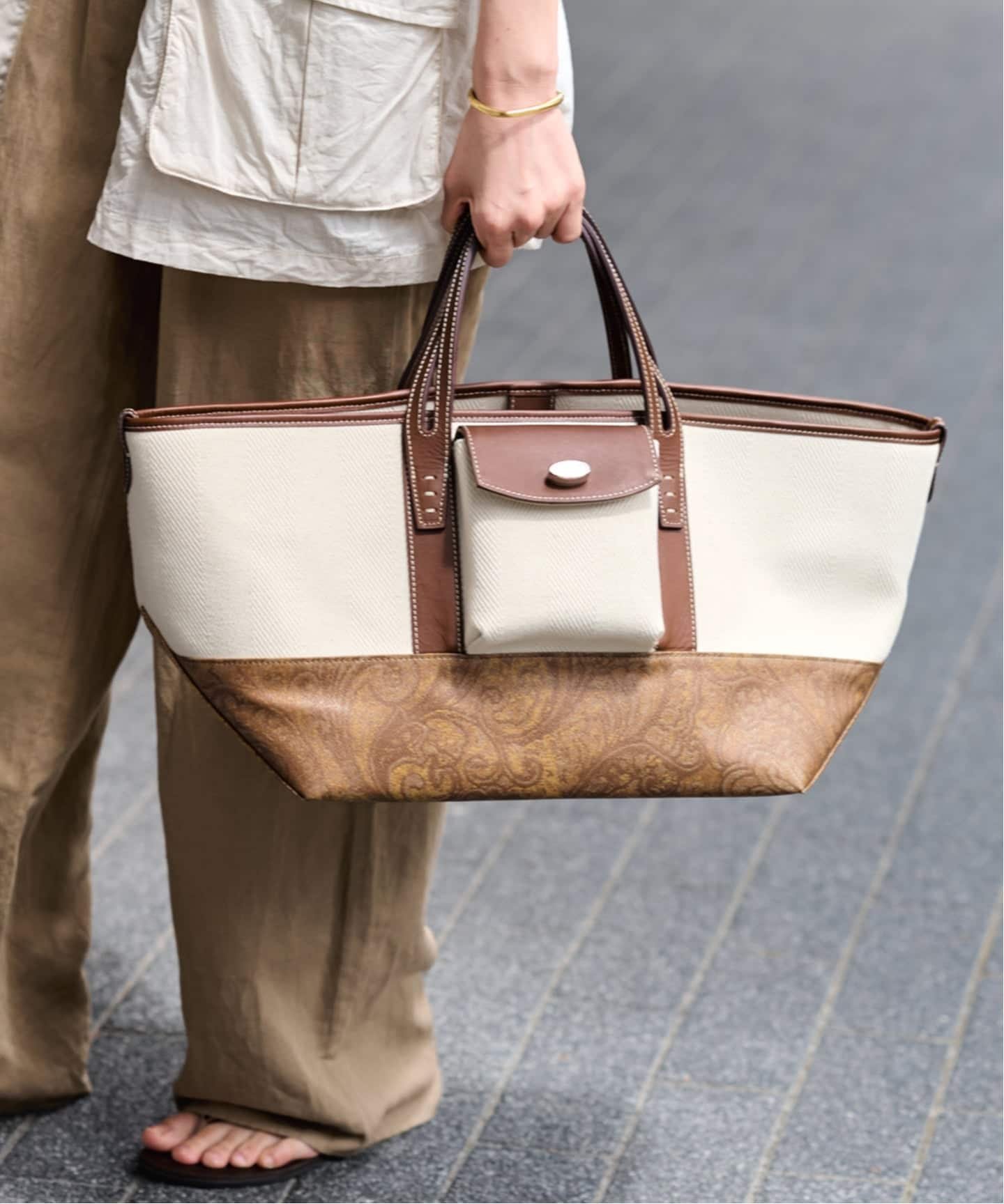 【SALE／30%OFF】FRAMeWORK AVACATION/アヴァケーション LAND MUSTARD PAISLEY フレームワーク バッグ トートバッグ ブラウン【送料無料】