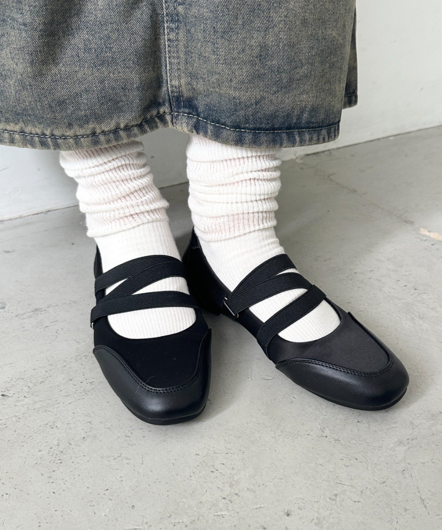 【SALE／20%OFF】wears スタイリッシュバレエスニーカー アウトフィッターラボ シューズ・靴 スニーカー シルバー ブラック【送料無料】